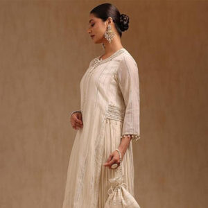 Women’s Chanderi Embroidered Dress with Cutdana Work